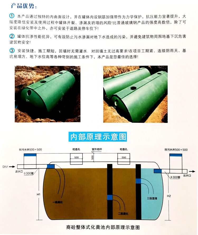 长阳玻璃钢化粪池